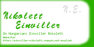 nikolett einviller business card